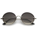 Retro Modern Round Rimless Floating Lens Sunglasses A902