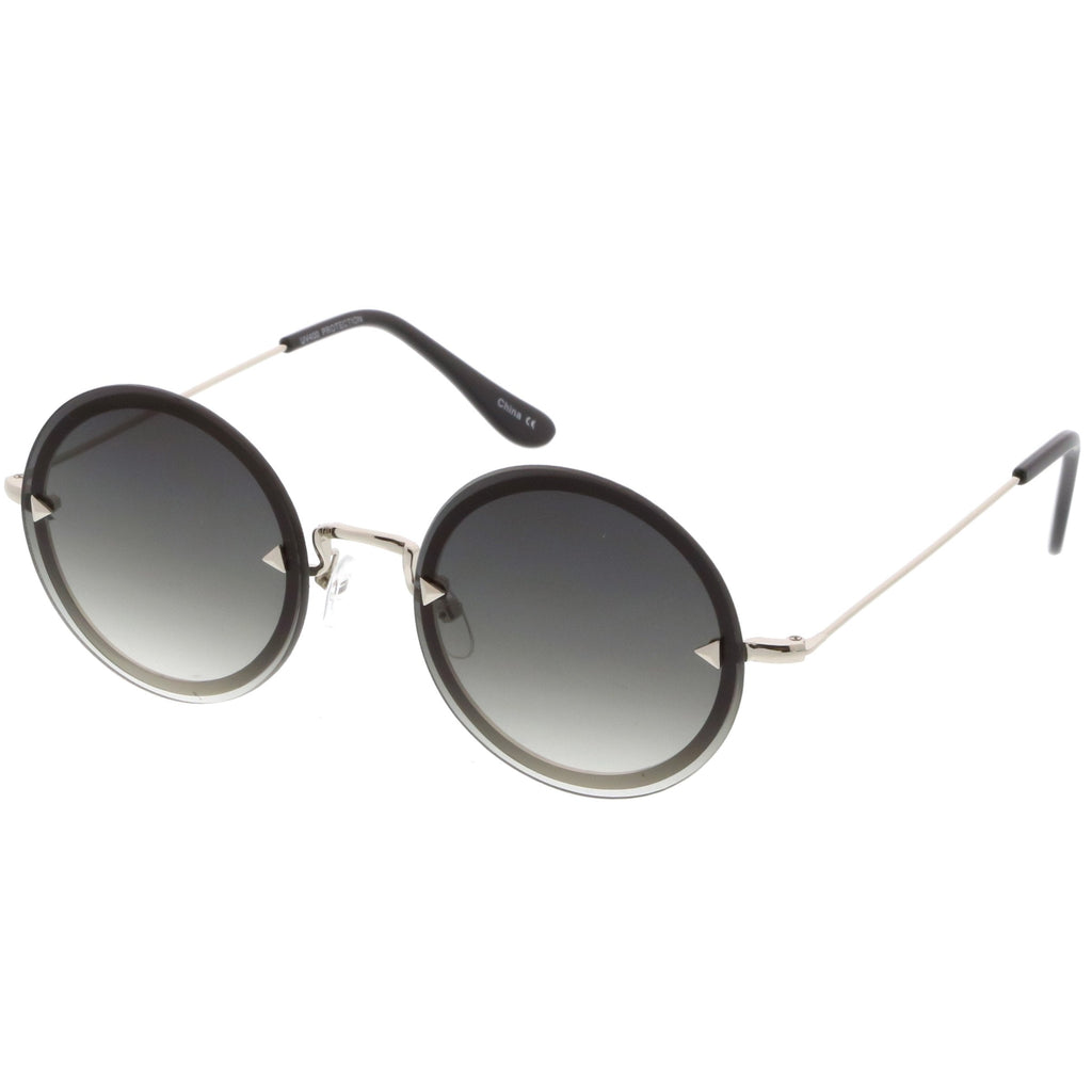 Retro Modern Round Rimless Floating Lens Sunglasses A902