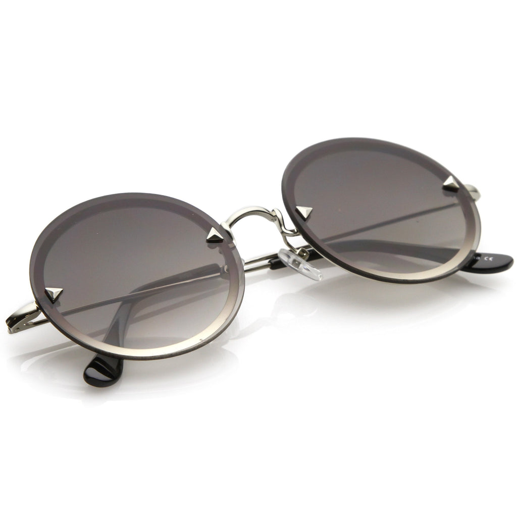 Retro Modern Round Rimless Floating Lens Sunglasses A902