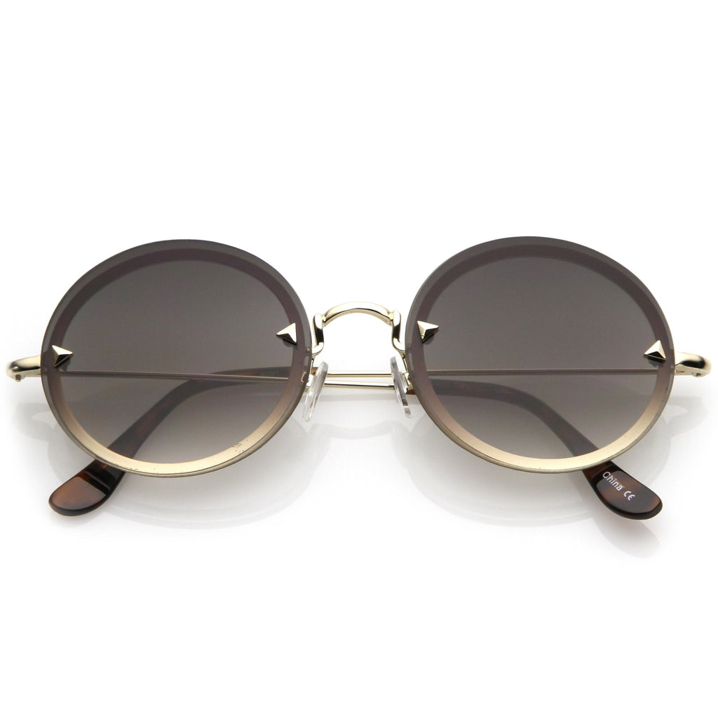 Retro Modern Round Rimless Floating Lens Sunglasses A902