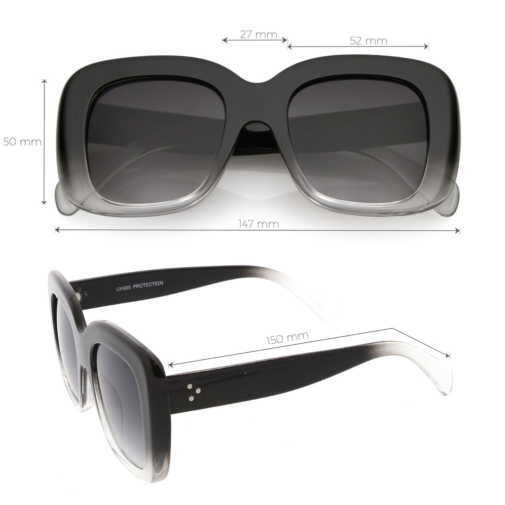 Women's Oversize Retro Square Thick Frame Sunglasses C552