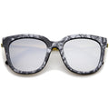 Women's Modern Marble Flat Mirror Lens Sunglasses A645