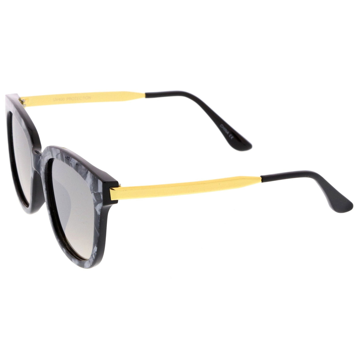 Women's Modern Marble Flat Mirror Lens Sunglasses A645