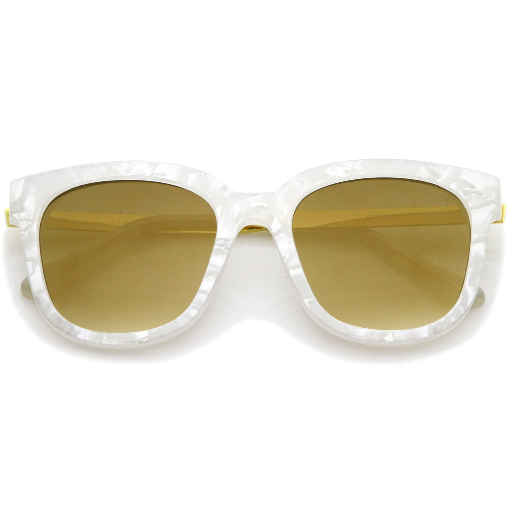 Women's Modern Marble Flat Mirror Lens Sunglasses A645