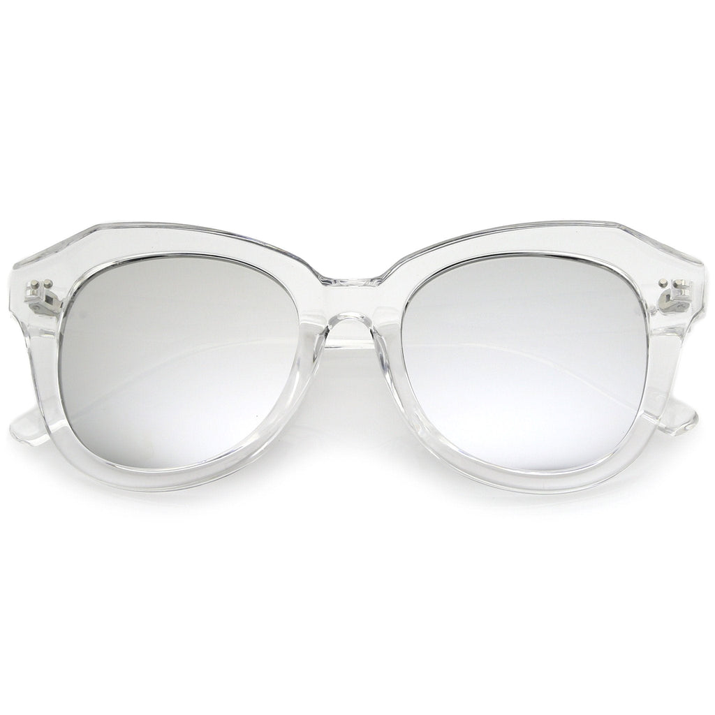 Oversize Women's Cat Eye Mirrored Lens Sunglasses A916