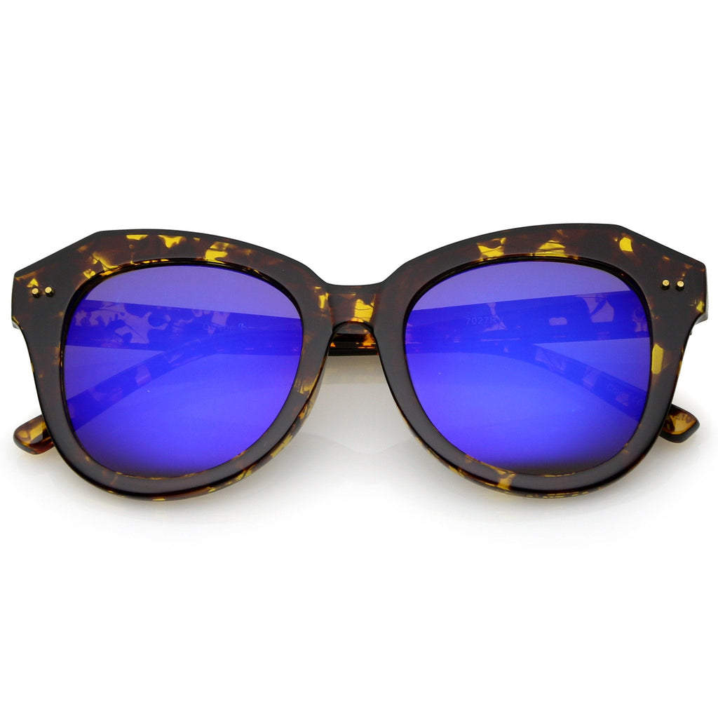Oversize Women's Cat Eye Mirrored Lens Sunglasses A916
