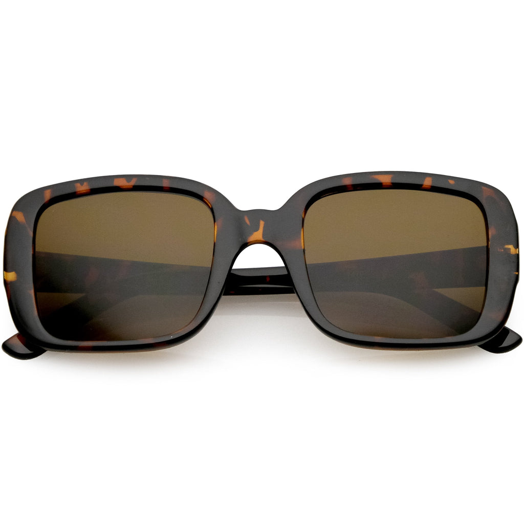Women's Retro Modern Square Flat Lens Sunglasses C605