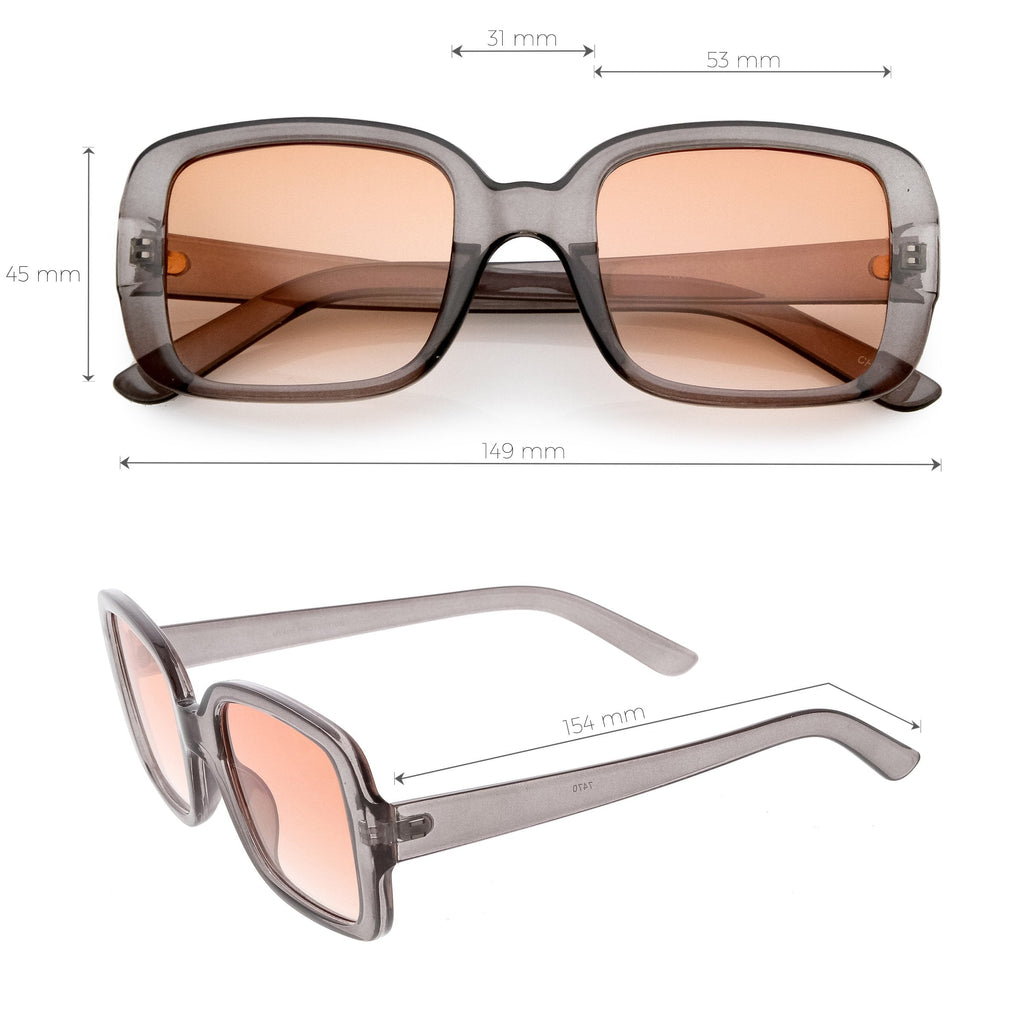 Women's Retro Modern Square Flat Lens Sunglasses C605