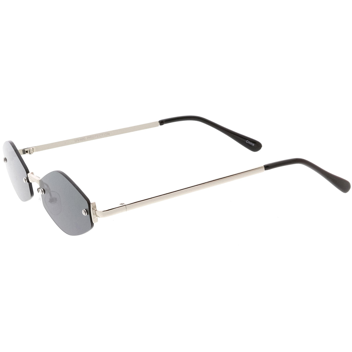 Retro 1990's Small Geometric Hexagon Sunglasses C593
