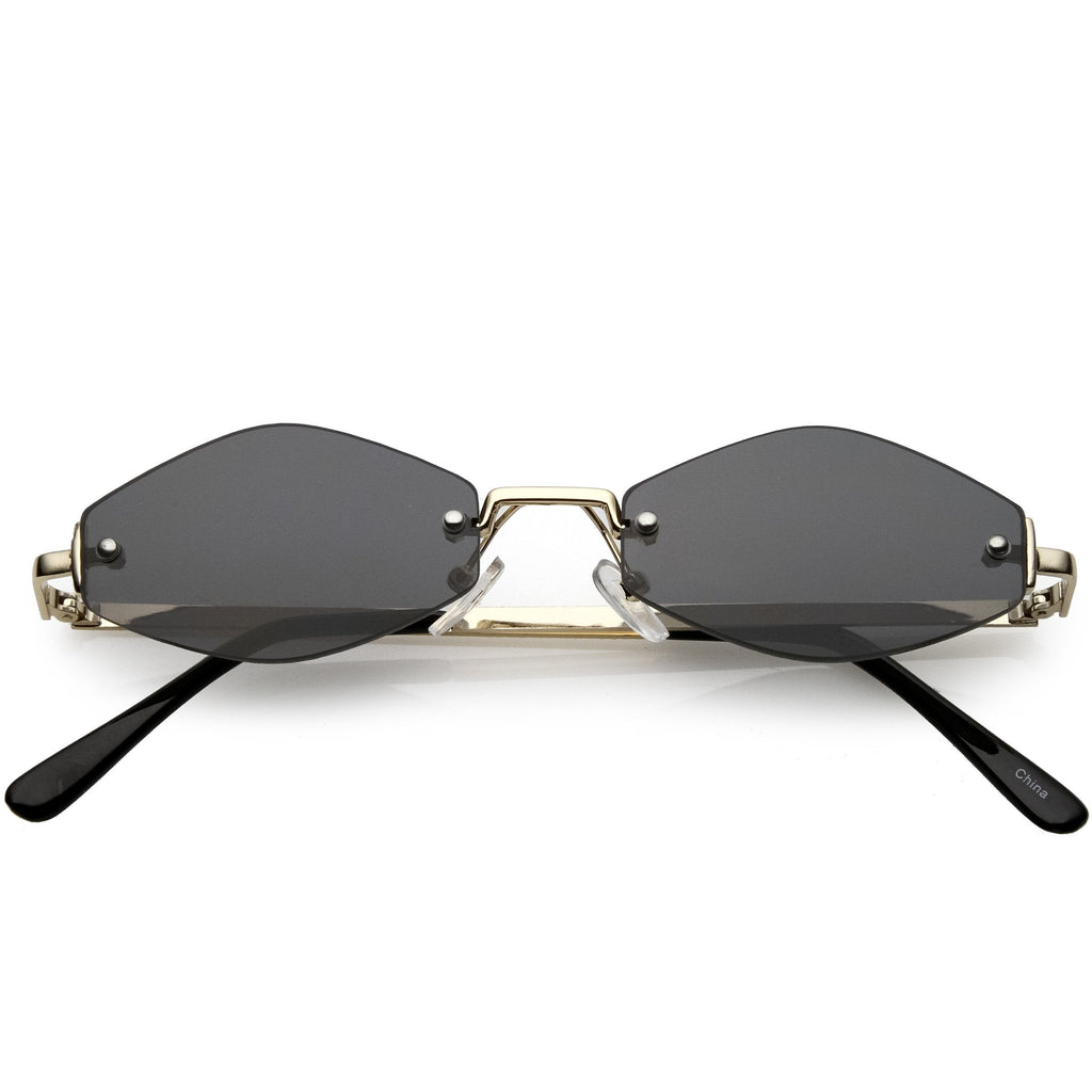 Retro 1990's Small Geometric Hexagon Sunglasses C593