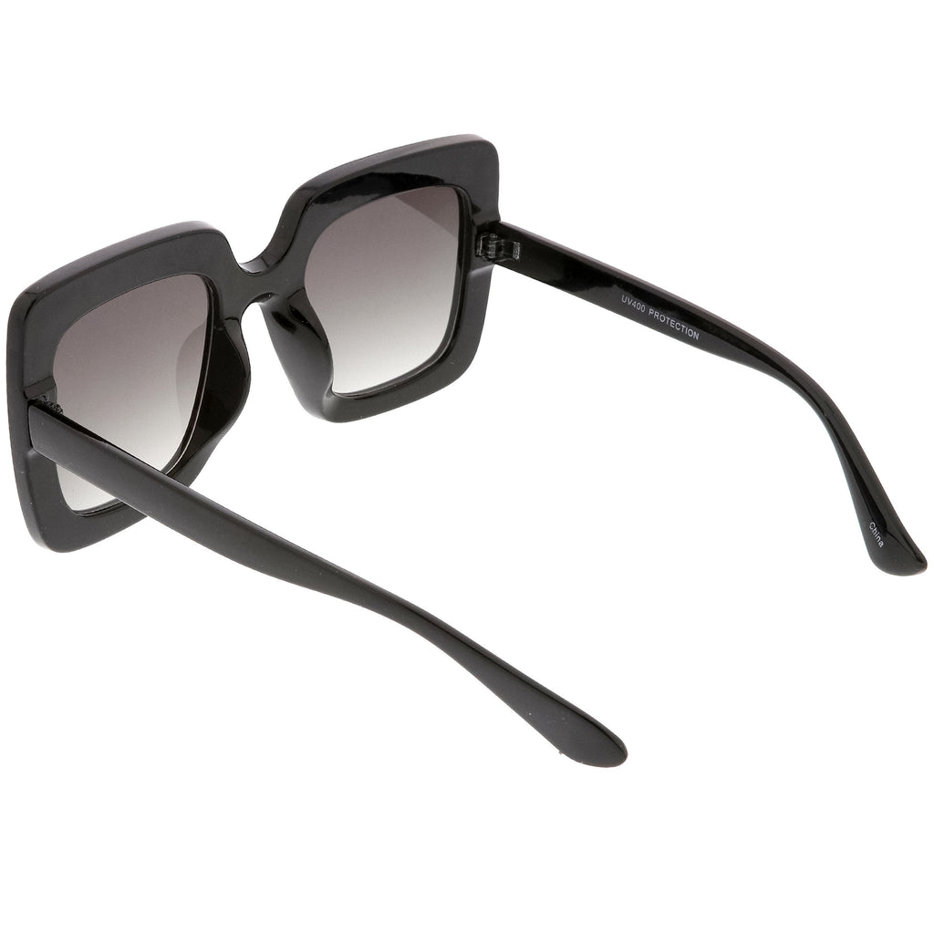 Women's Oversize Glamorous Crystal Rhinestone Square Sunglasses C586