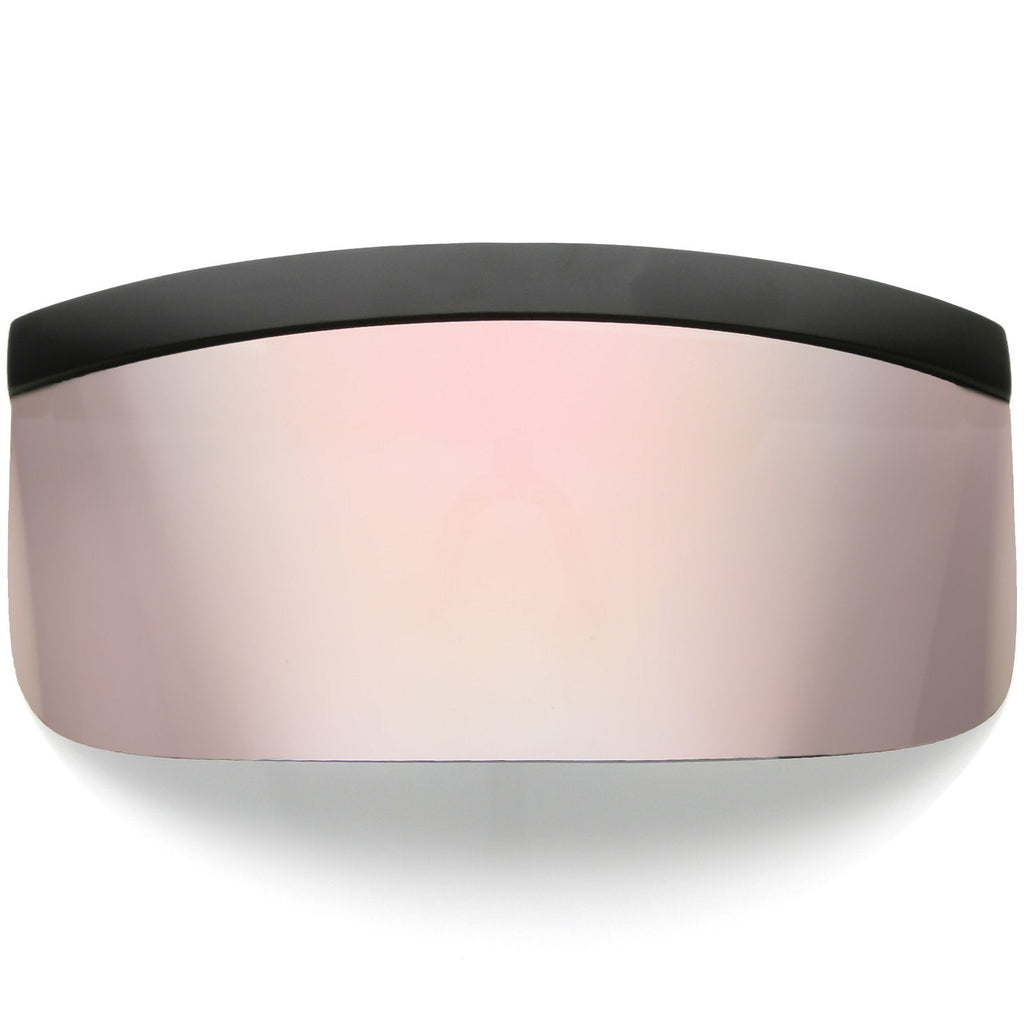 Retro Modern Oversize Novelty Mirrored Lens Shield Visor C453