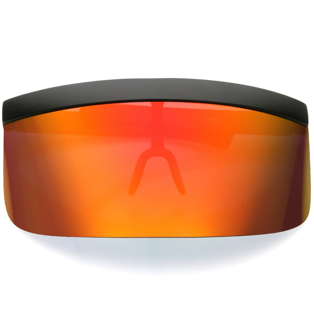 Retro Modern Oversize Novelty Mirrored Lens Shield Visor C453