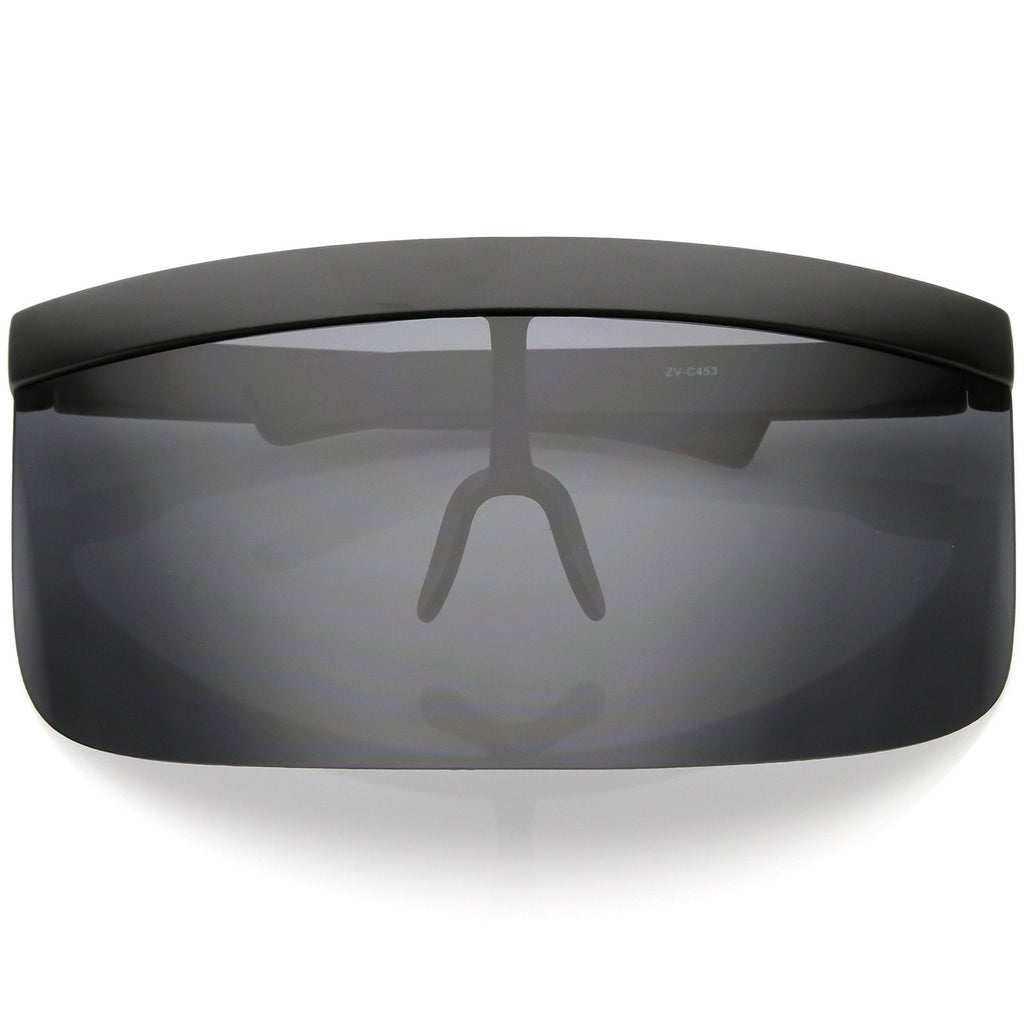Retro Modern Oversize Novelty Mirrored Lens Shield Visor C453