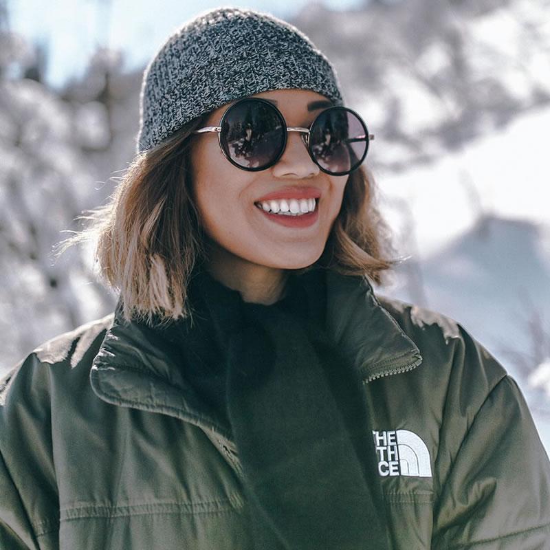 Women's Large Round Metal Arm Retro Sunglasses C022