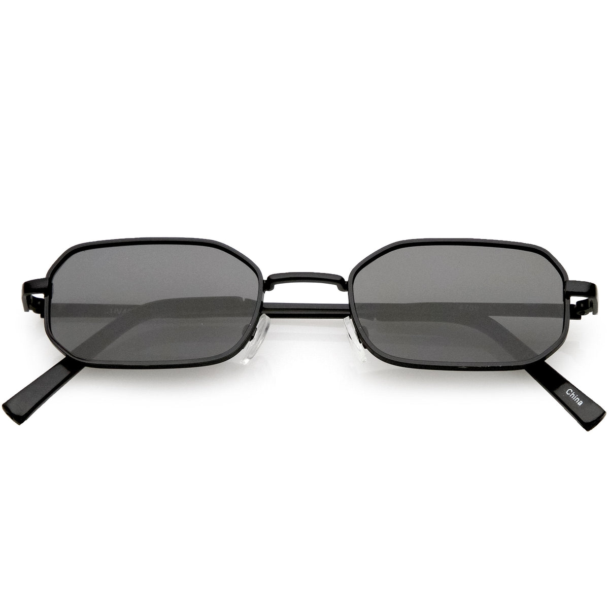 Trending Dapper Small Retro Geometric Slim Metal Sunglasses C596