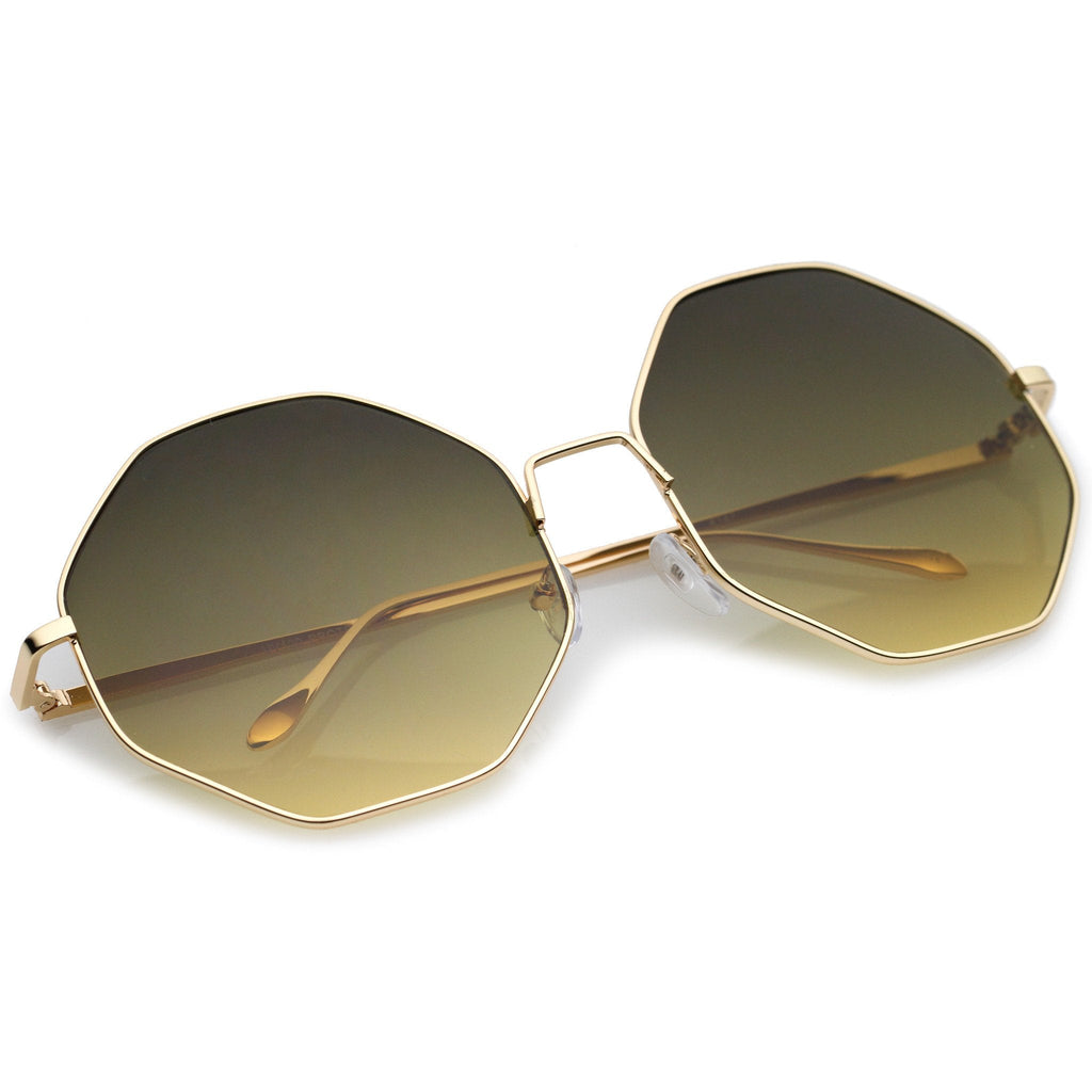 Oversize Women's Retro Hexagon Shape Sunglasses A654