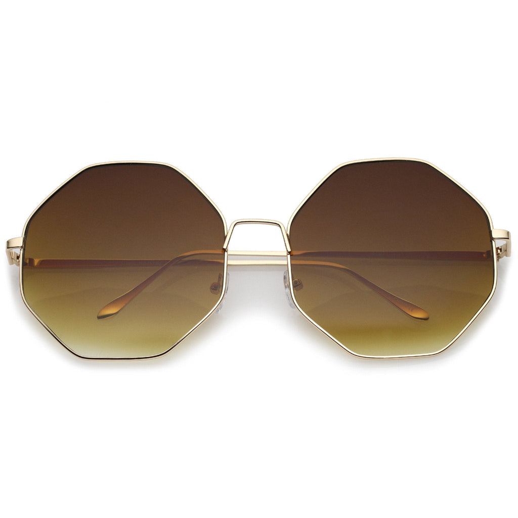 Oversize Women's Retro Hexagon Shape Sunglasses A654