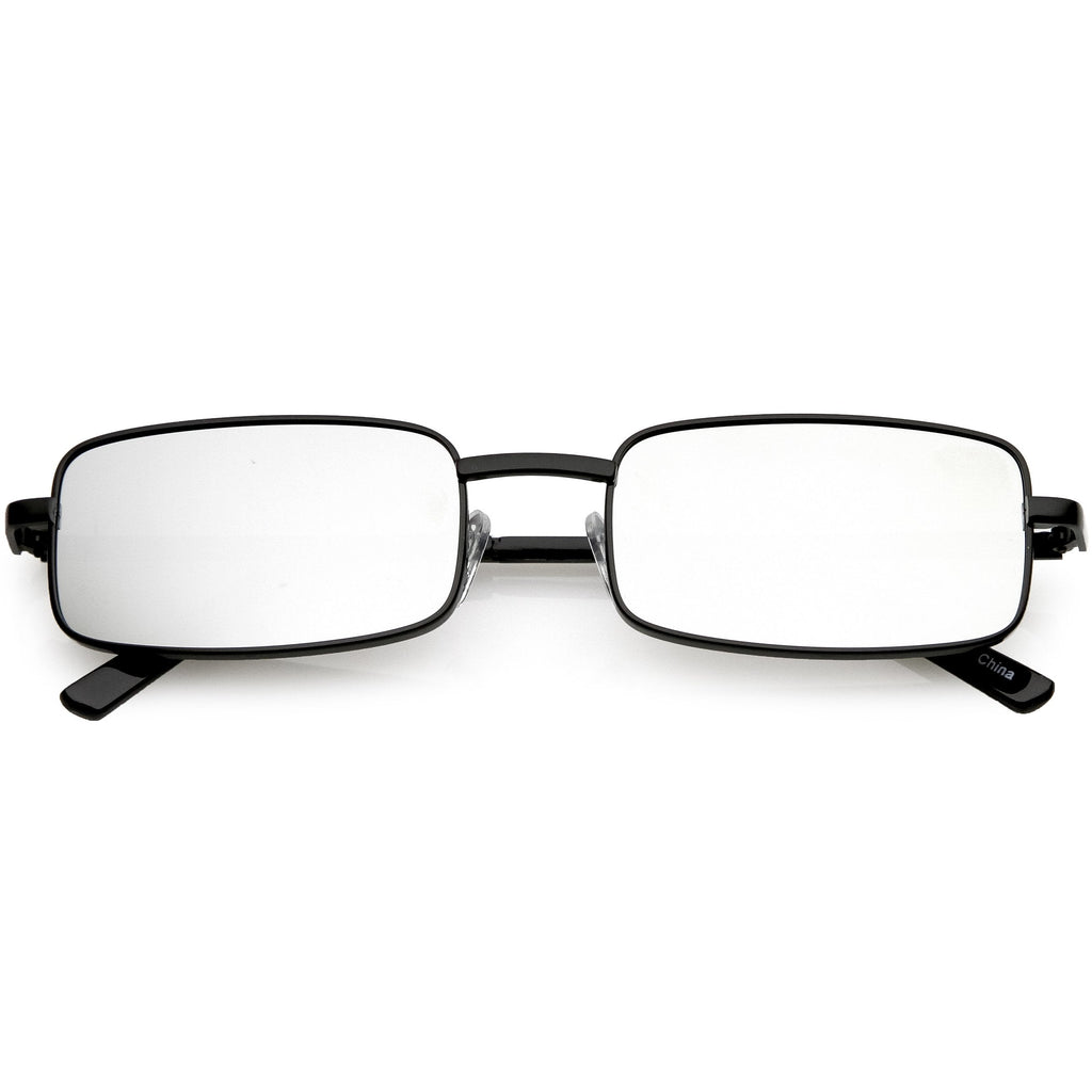 Retro Unisex Small Rectangle Mirrored Flat Lens Sunglasses C597