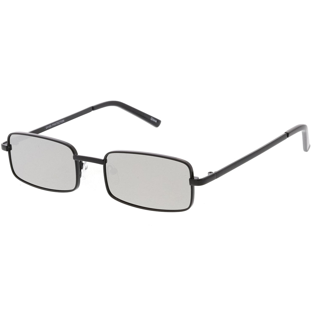 Retro Unisex Small Rectangle Mirrored Flat Lens Sunglasses C597