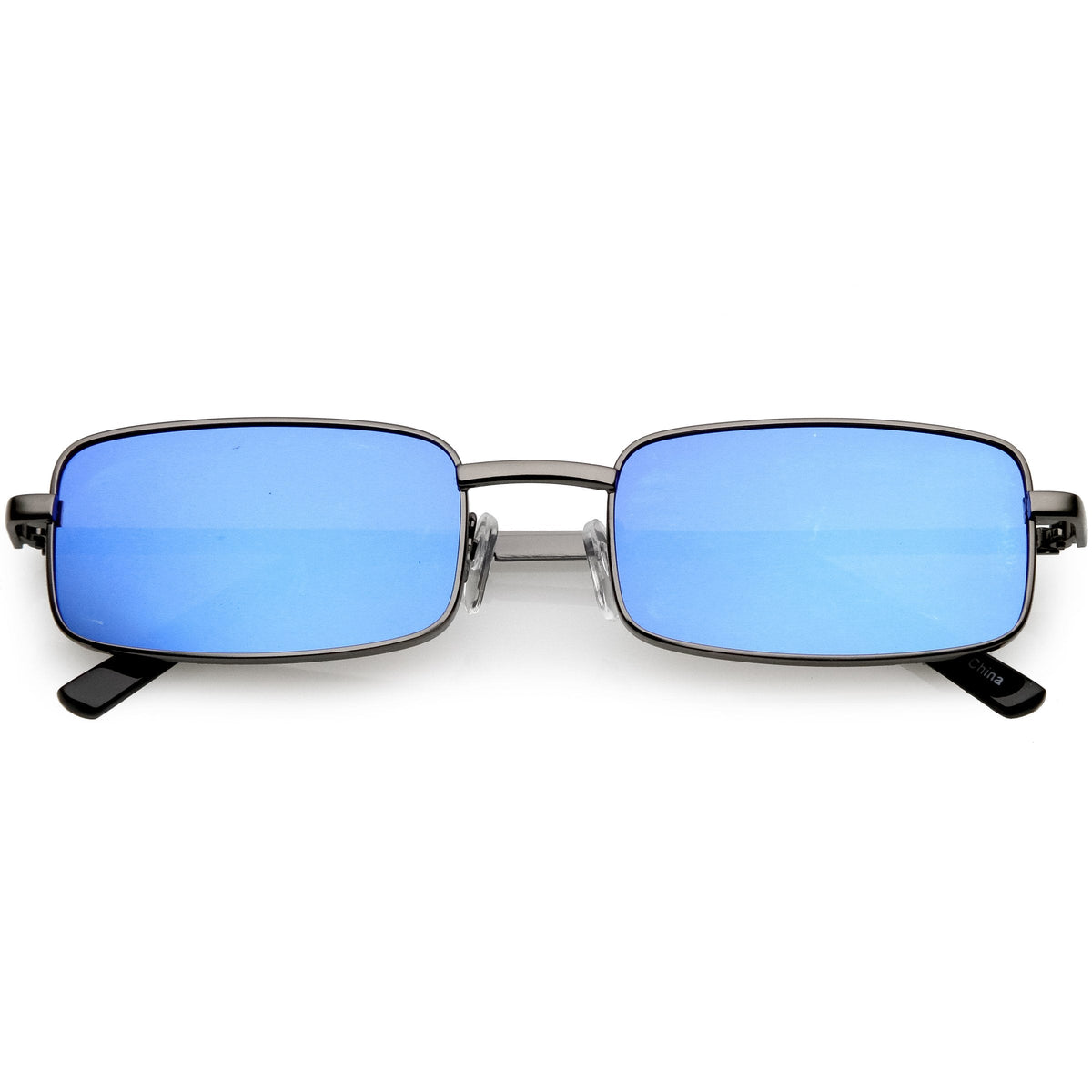 Retro Unisex Small Rectangle Mirrored Flat Lens Sunglasses C597