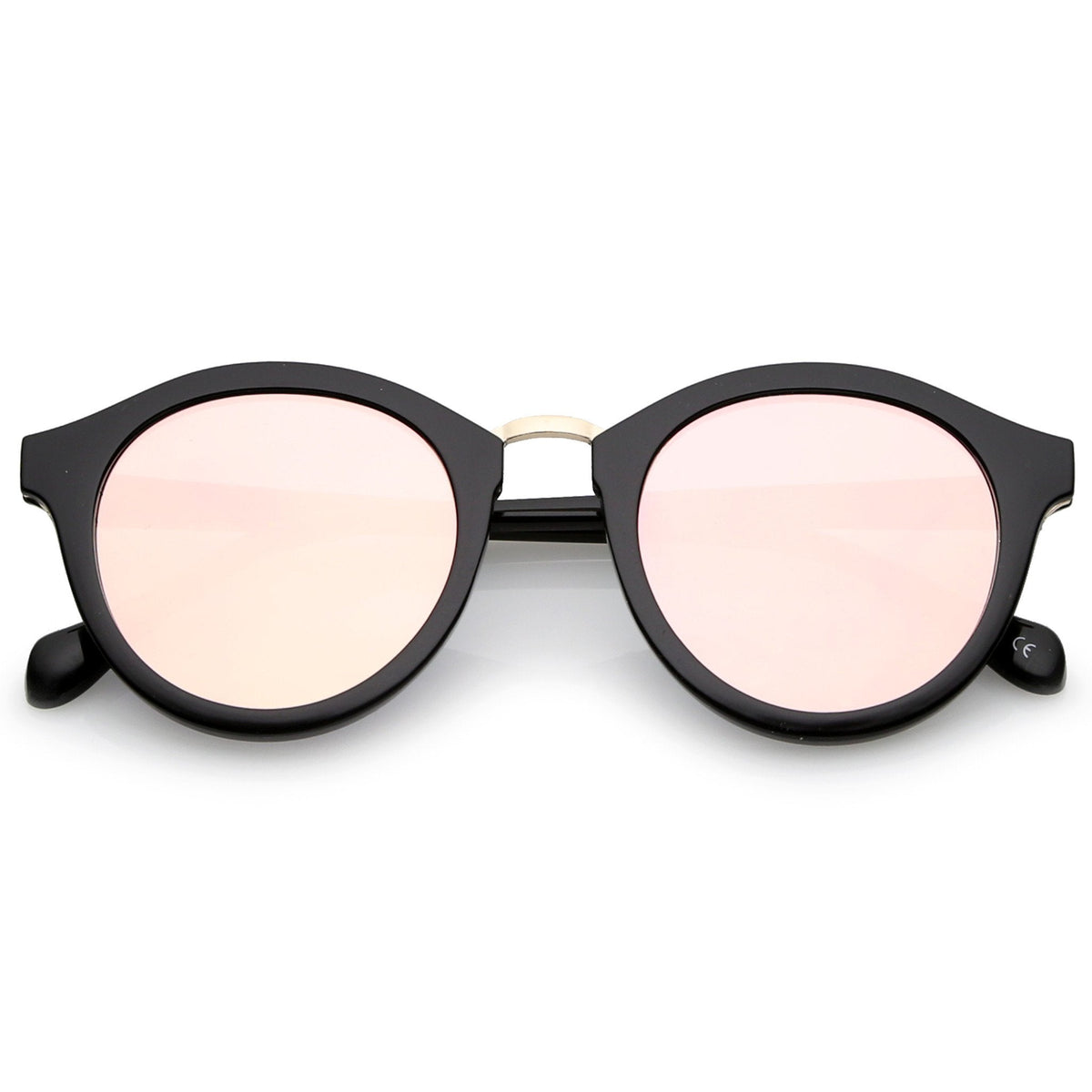 Retro Modern Horned Rim Flat Mirrored Lens Sunglasses C131