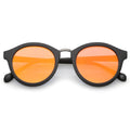 Retro Modern Horned Rim Flat Mirrored Lens Sunglasses C131