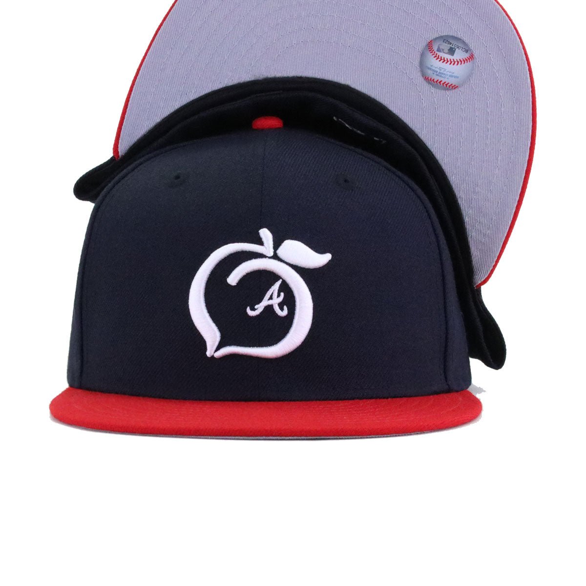 Atlanta Braves Navy Scarlet PEACH New Era 59Fifty Fitted