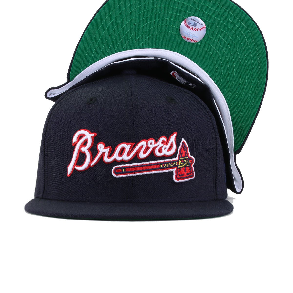 Atlanta Braves Navy Tomahawk Green Bottom New Era 59Fifty Fitted