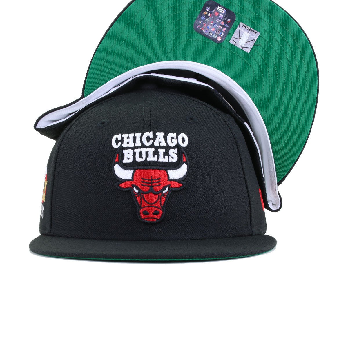 Chicago Bulls Black 6-Time Champs Green Bottom New Era 59Fifty Fitted