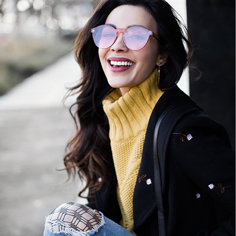 Mono Block Rimless PC Color Tone Lens Sunglasses