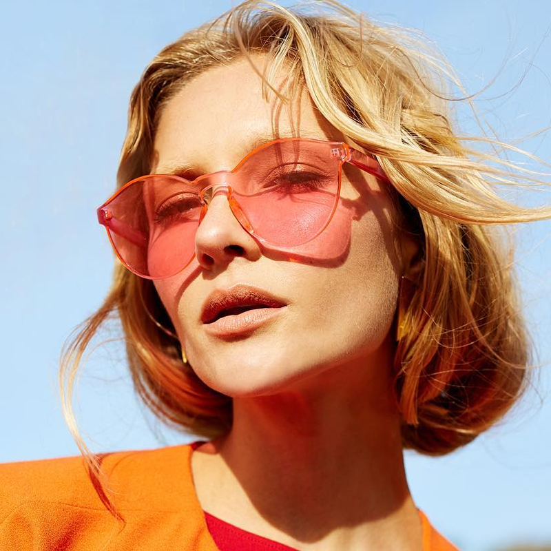 Mono Block Rimless PC Color Tone Lens Sunglasses