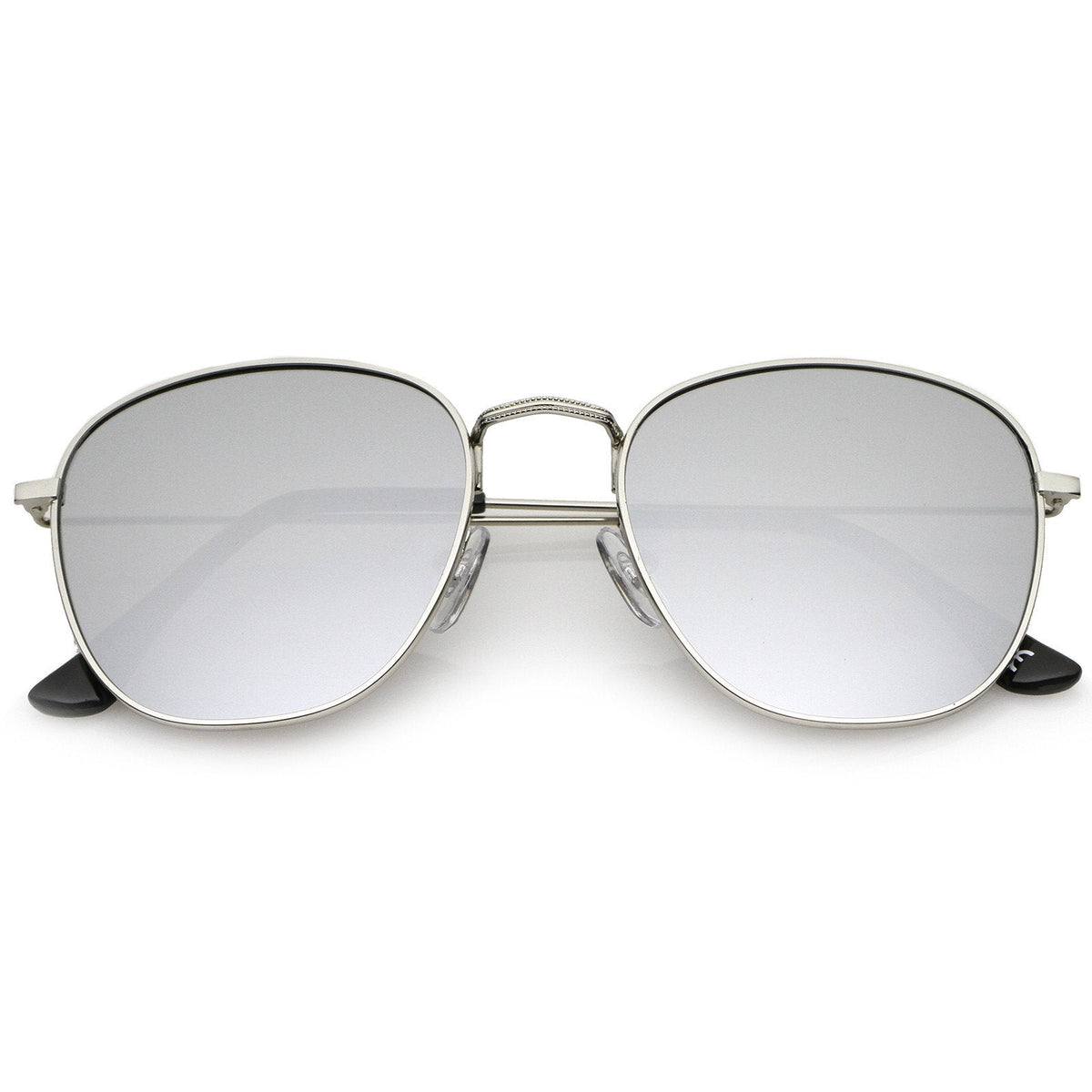 Modern Slim Mirrored Flat Lens Square Sunglasses A765