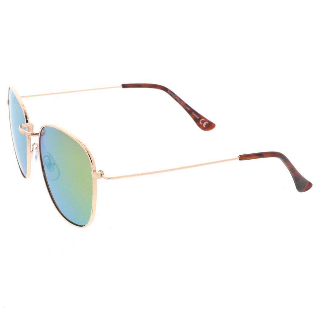 Modern Slim Mirrored Flat Lens Square Sunglasses A765