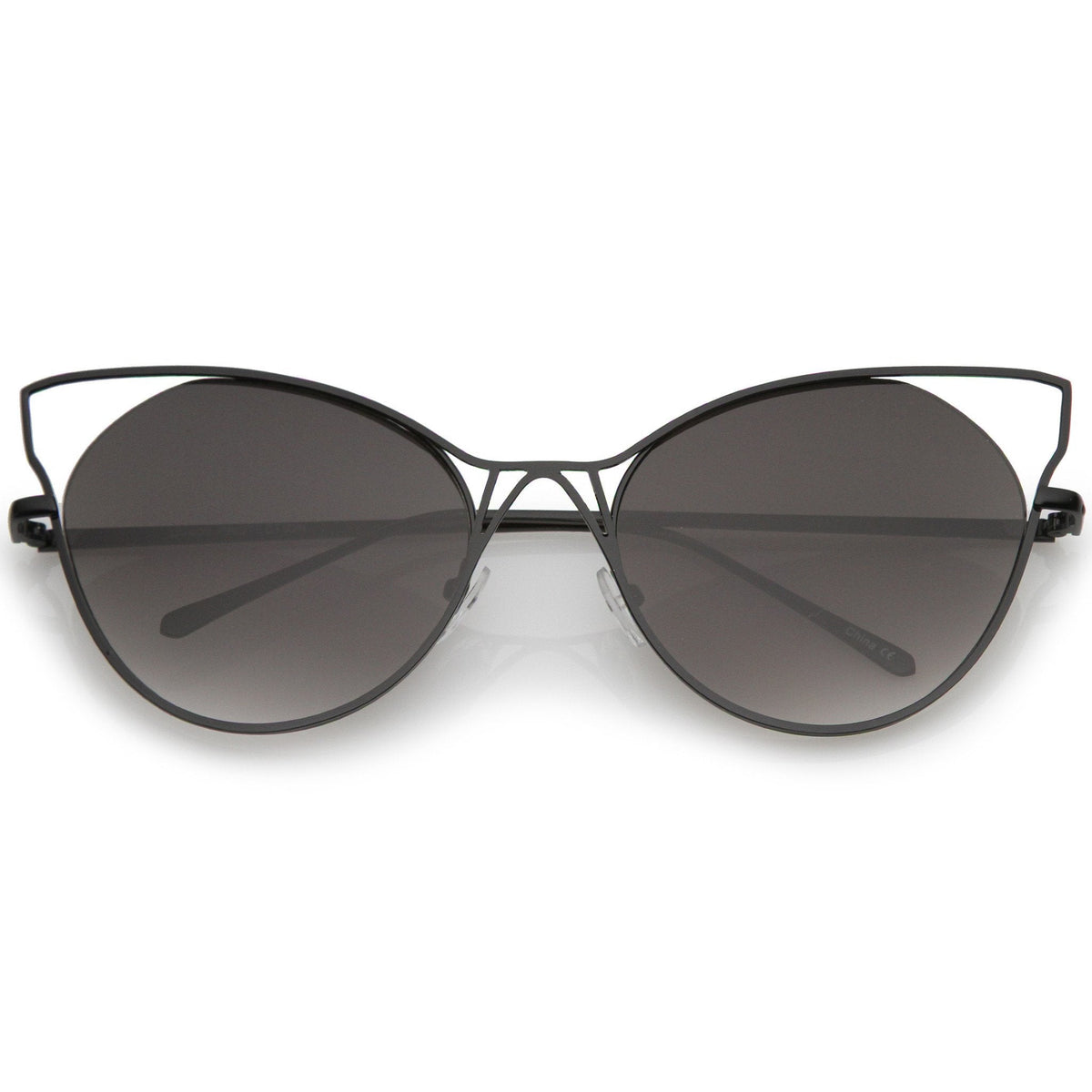 Women's Oversize Laser Cut Round Cat Eye Sunglasses A934