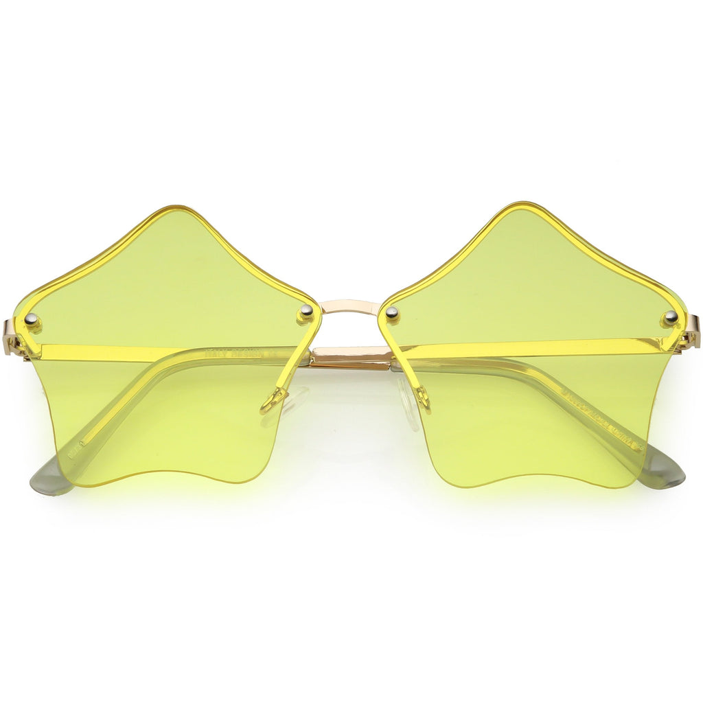 Women's Novelty Cute Twin Stars Color Tone Sunglasses Glasses C631