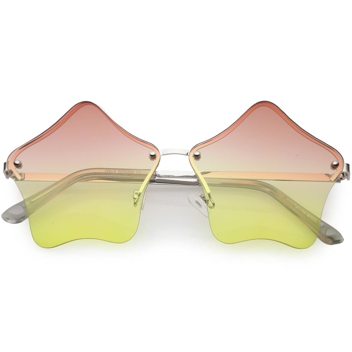 Women's Novelty Cute Twin Stars Color Tone Sunglasses Glasses C631