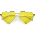 Women's Oversize Geometric Metal Heart Shape Sunglasses C629