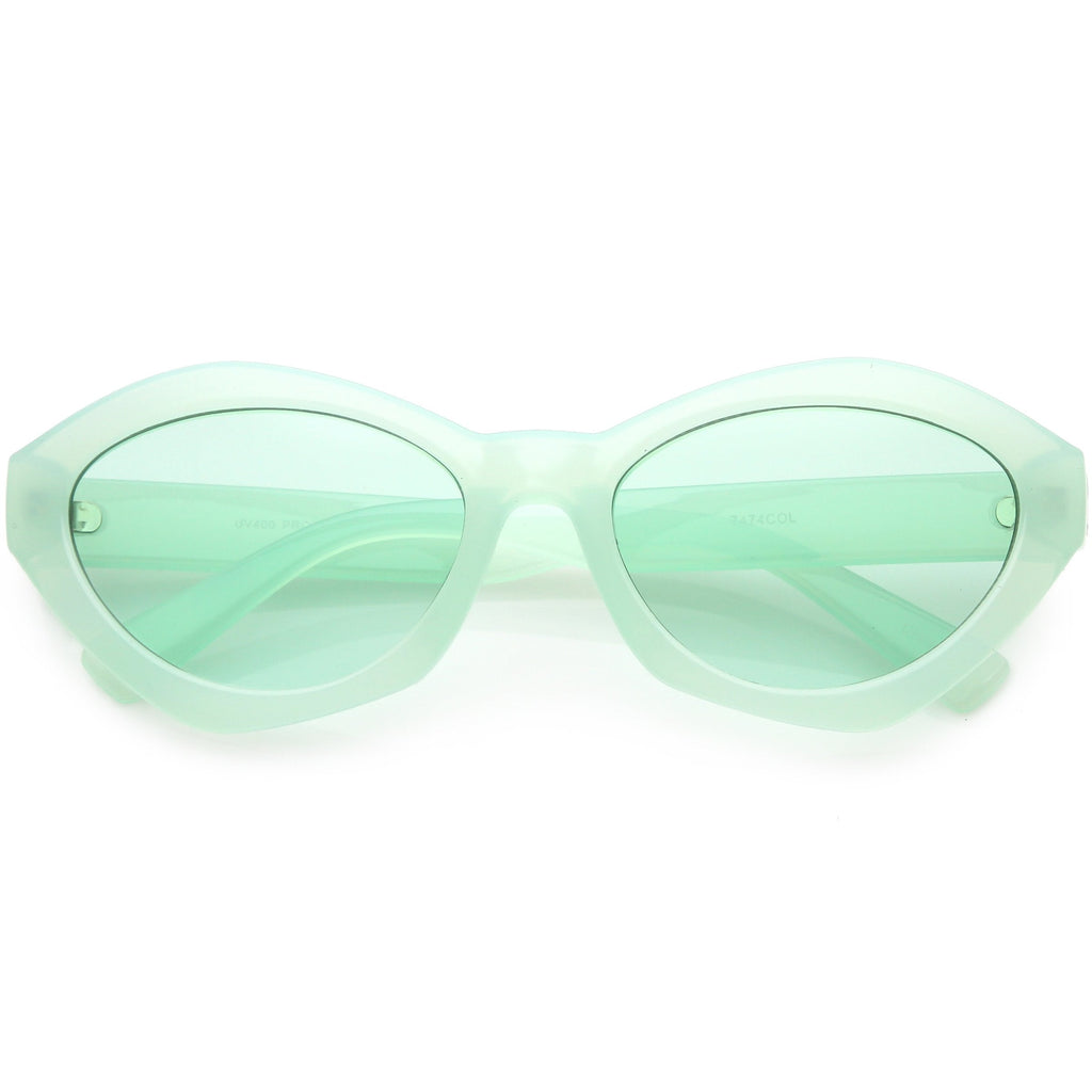 Retro Colorful Translucent Color Tone Oval Sunglasses C623