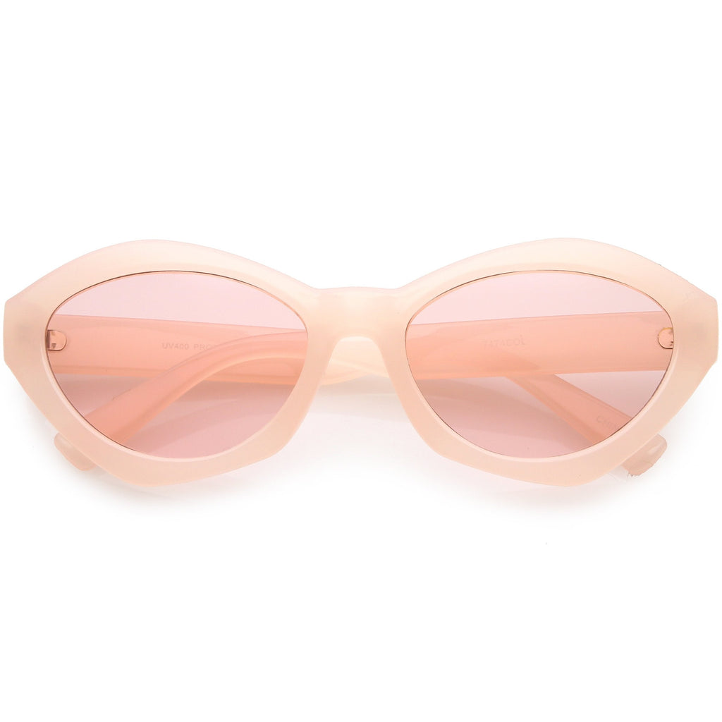 Retro Colorful Translucent Color Tone Oval Sunglasses C623