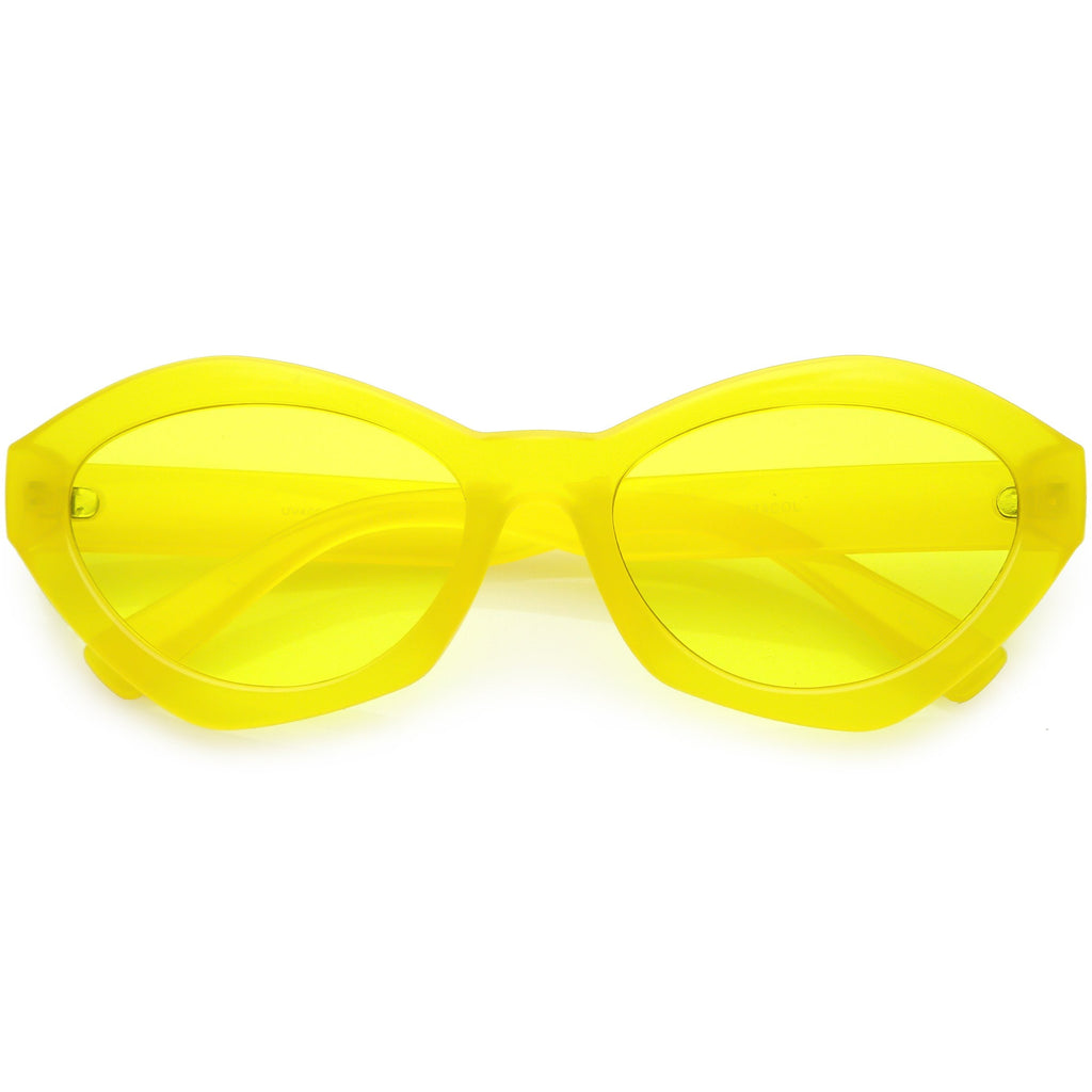 Retro Colorful Translucent Color Tone Oval Sunglasses C623