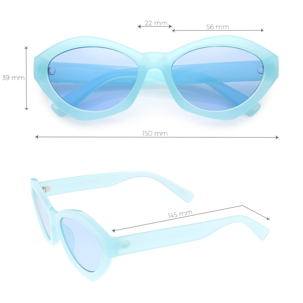 Retro Colorful Translucent Color Tone Oval Sunglasses C623