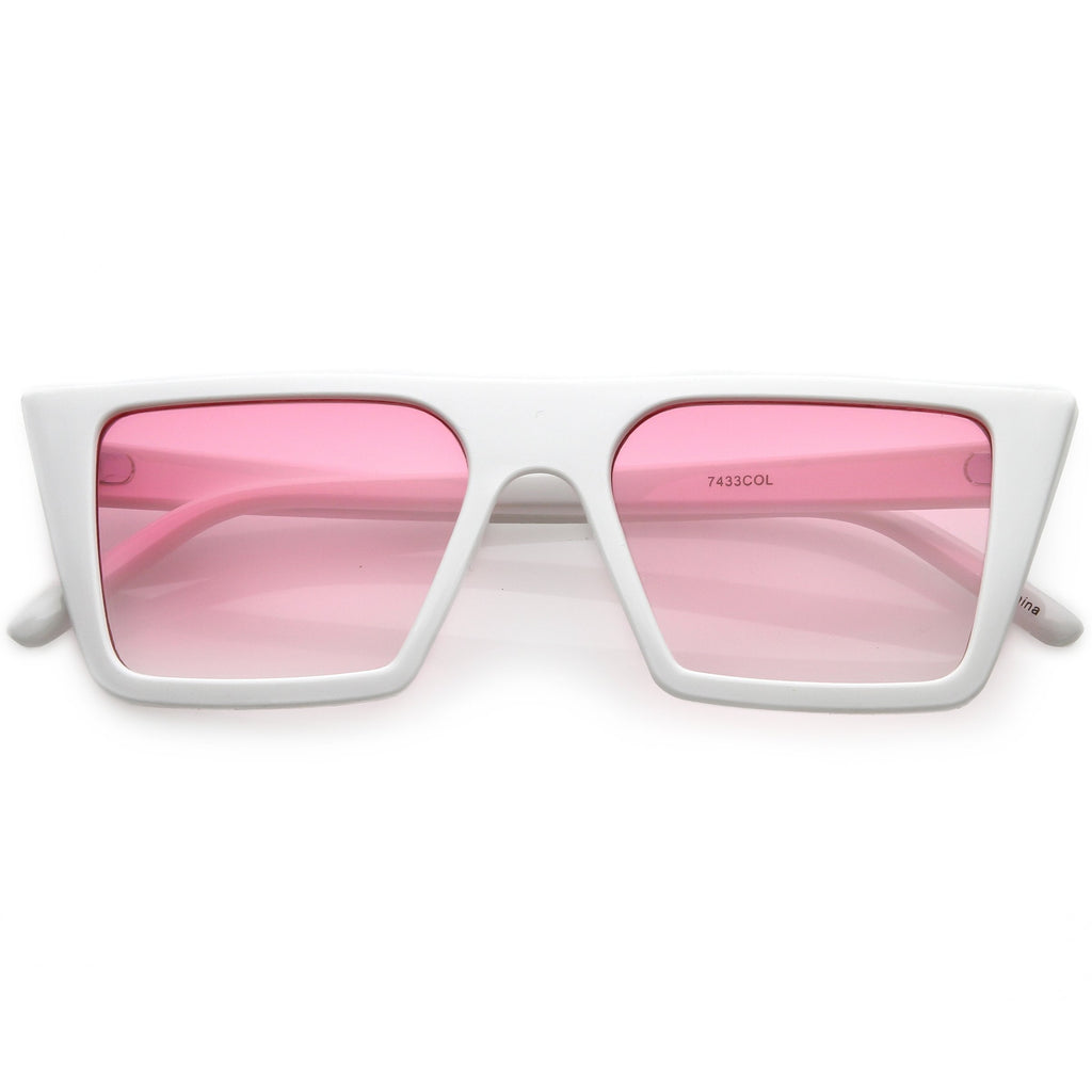 Retro Modern Flat Top Color Tone Sunglasses C618