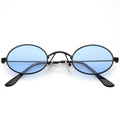 Retro 1990's Small Oval Color Tone Metal Sunglasses C616