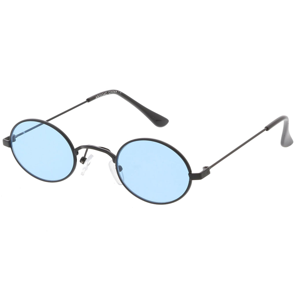 Retro 1990's Small Oval Color Tone Metal Sunglasses C616