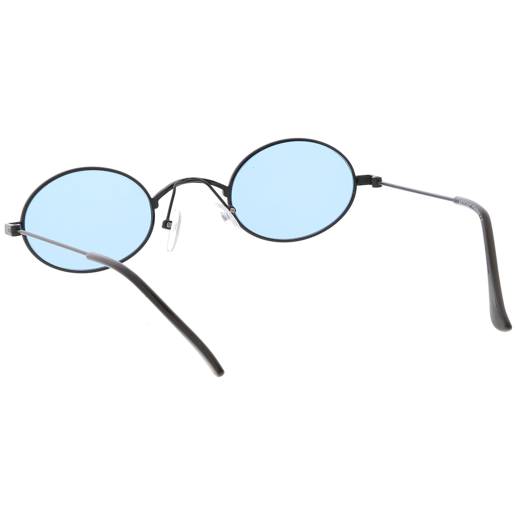 Retro 1990's Small Oval Color Tone Metal Sunglasses C616