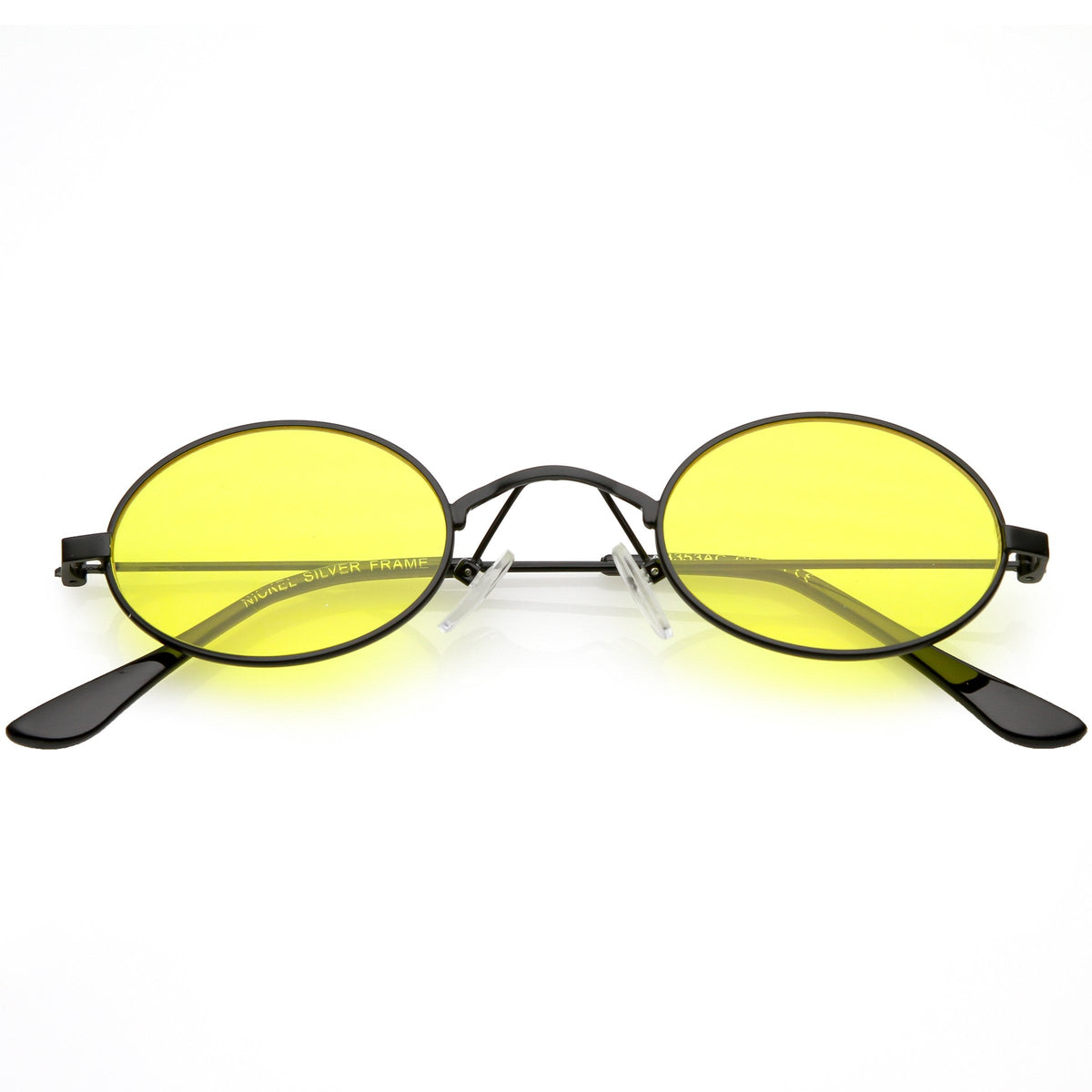 Retro 1990's Small Oval Color Tone Metal Sunglasses C616