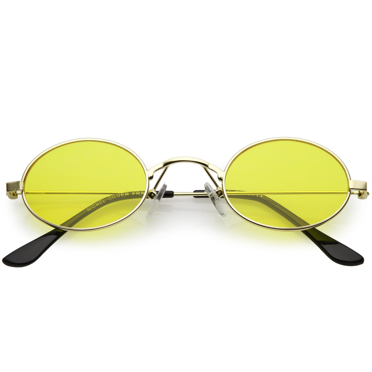 Retro 1990's Small Oval Color Tone Metal Sunglasses C616