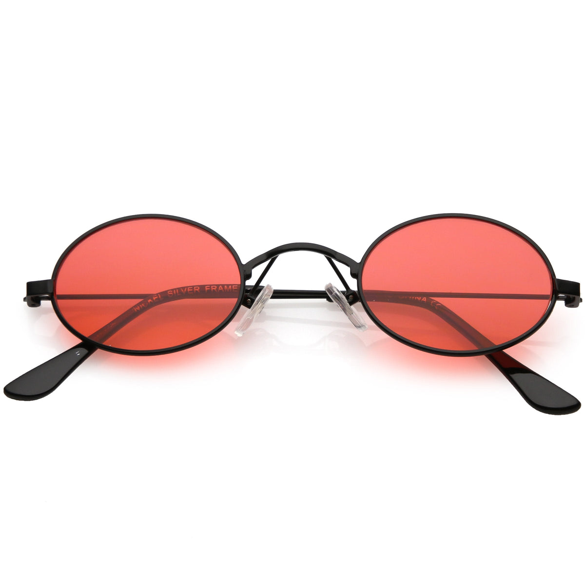 Retro 1990's Small Oval Color Tone Metal Sunglasses C616