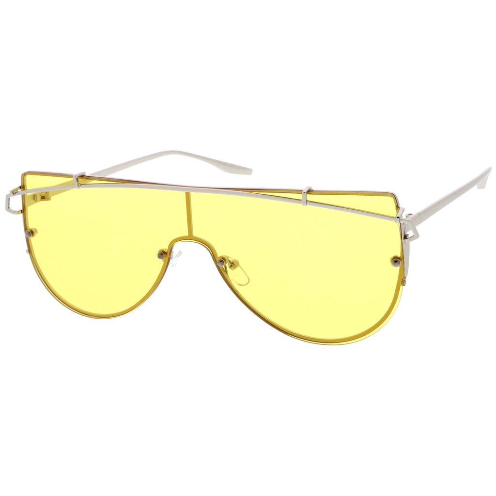 Retro Modern Flat Top Shield Sunglasses A908